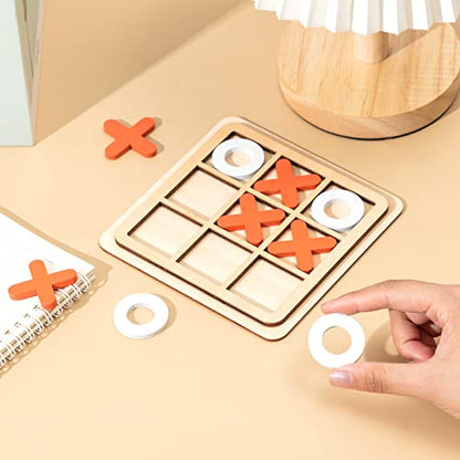 12 Pcs Mini Wooden Tic Tac Toe Board Game (12 Count)