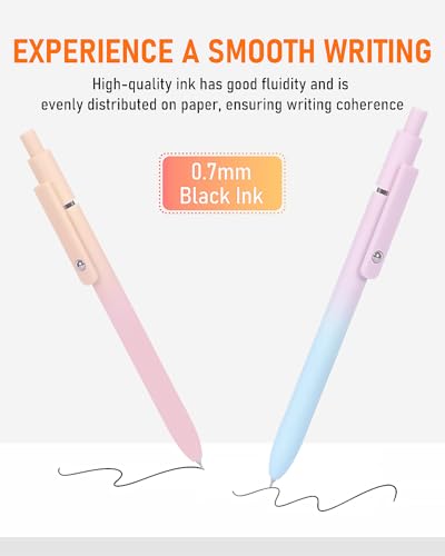 Gel Pens 5pcs Black Ink Medium Point 0.7mm Smooth Writing Pens (5 Count)