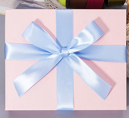 1 Inch Sky Blue Solid Satin Ribbon for Gift Wrapping