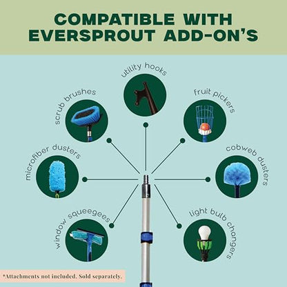 Pro 5-to-12 Foot Telescoping Extension Pole, 3-Stage Aluminum