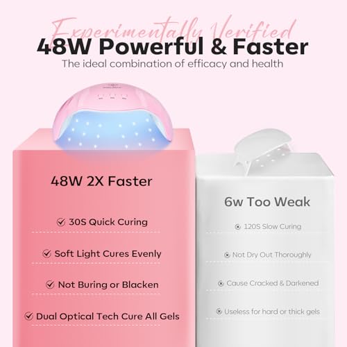 Poly Nail Gel Kit 6 Colors with 48W UV