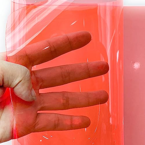 HYANG Tomato Transparent PVC Super Clear Holographic Vinyl Faux Leather Sheets 1 Roll 12" x 47"