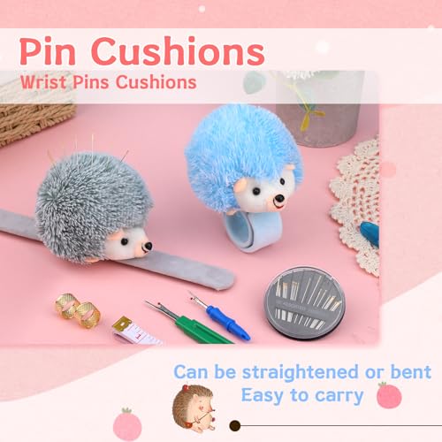 2 Hedgehog Wrist Pin Cushion for Sewing Wrist Pin Cushion (105 Count)
