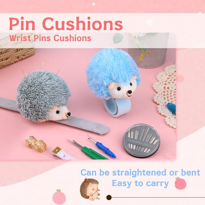 2 Hedgehog Wrist Pin Cushion for Sewing Wrist Pin Cushion (105 Count)