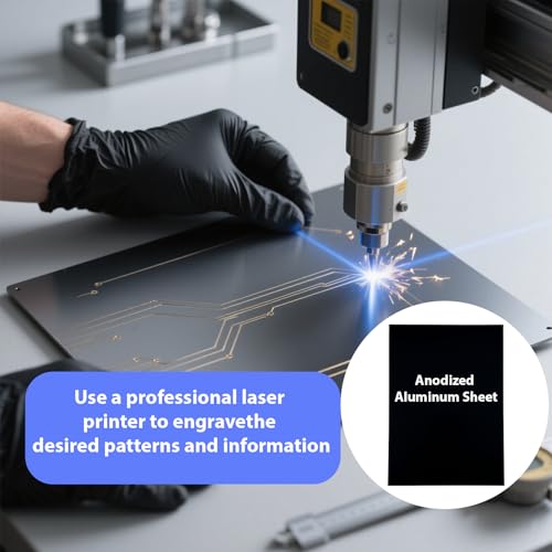 10PCS 5052 Black Anodized Aluminum Sheet 5x7 Inch 0.8mm CNC Machining Grade Metal Stock for Enclosures Robotics Prototyping (10 Count)