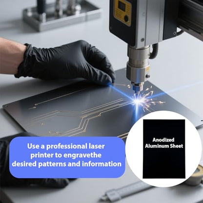 10PCS 5052 Black Anodized Aluminum Sheet 5x7 Inch 0.8mm CNC Machining Grade Metal Stock for Enclosures Robotics Prototyping (10 Count)