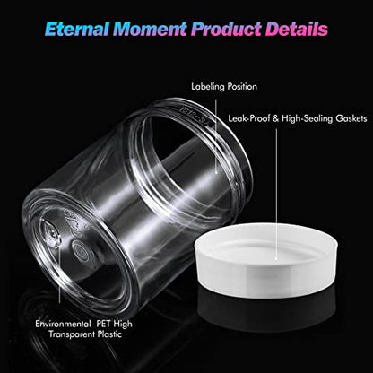36 Pack 3 OZ Plastic Jars Clear Cosmetic Container with Lids (36 Count)