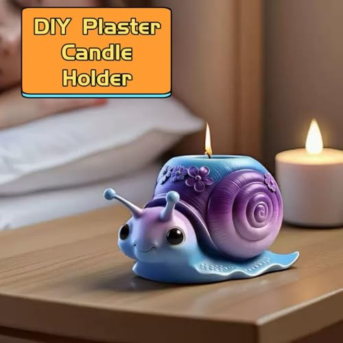 Animal Resin Molds Silicone 3D Cute Snail Epoxy Resin Plaster Candle Holder Wax Molds for Candle Making