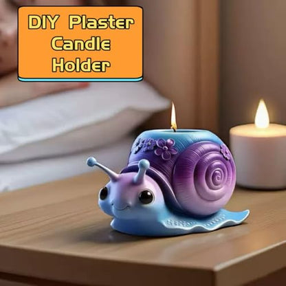 Animal Resin Molds Silicone 3D Cute Snail Epoxy Resin Plaster Candle Holder Wax Molds for Candle Making