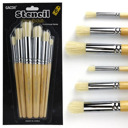 Stencil Brush Set (6 Count)
