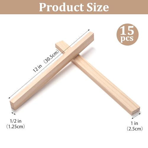 Wooden Dowels for Crafts (15 Count)