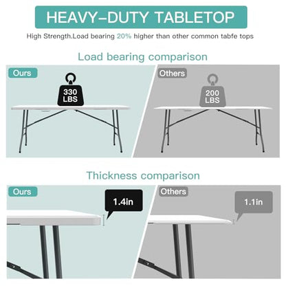 6 ft HDPE Folding Table with Anti
