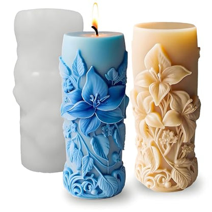 Elegant Lily Embossed Candle Molds for Candle Making