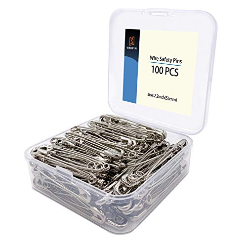 100PCS 2.2In Stainless Steel Safety Pins (100 Count)