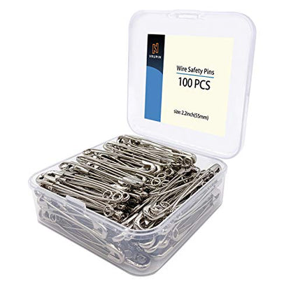 100PCS 2.2In Stainless Steel Safety Pins (100 Count)
