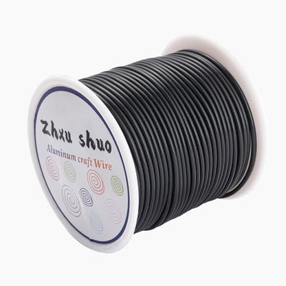 12 Gauge(2mm) Aluminum Wire 35 Yards Anodized Metal Wire for Bonsai Armature Crafting Sculpting Jewelry Craft Making Beading Floral (Black, 12 Gauge) (105 Foot)