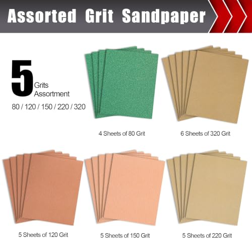 25 PCS Sandpaper Assortment (25 Count)