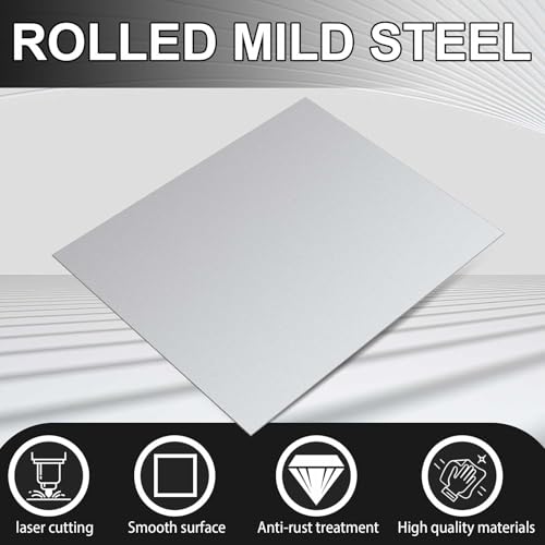 1 Pcs Mild Steel Sheet Cold Rolled 18 Gauge Metal Plate Weldable Metal Sheets for Professional Industrial DIY Use