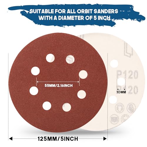 5 Inch 8 Hole Sanding Discs