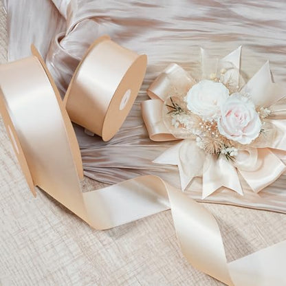 Nude Satin Ribbon 1.5 inch x 50 Yards