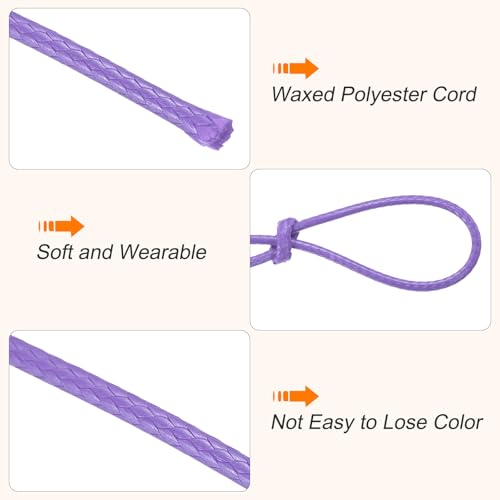 Waxed Cord 1mm Waxed Thread 87 Yard Wax String Leather Cord for Bracelet Making