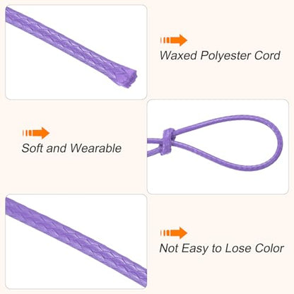 Waxed Cord 1mm Waxed Thread 87 Yard Wax String Leather Cord for Bracelet Making