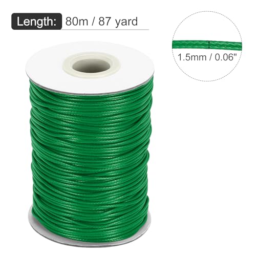 Waxed Cord 1.5mm Waxed Thread 87 Yard Wax String Leather Cord for Bracelet Making
