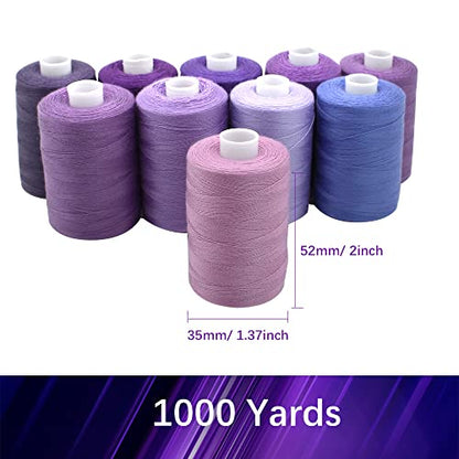 Sewing Thread 10 Color Sewing Industrial Purpose 1000 Yards Per Spool 40S
