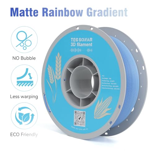 TECSONAR Matte Rainbow 3D Printer Filament 1.75mm (35.27 Ounce)