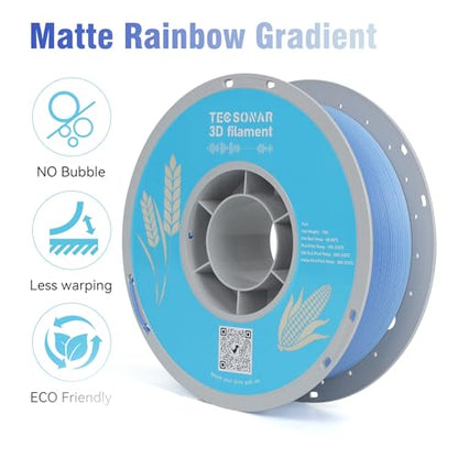 TECSONAR Matte Rainbow 3D Printer Filament 1.75mm (35.27 Ounce)
