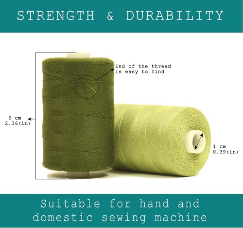 Sewing Thread in Green Color Tones