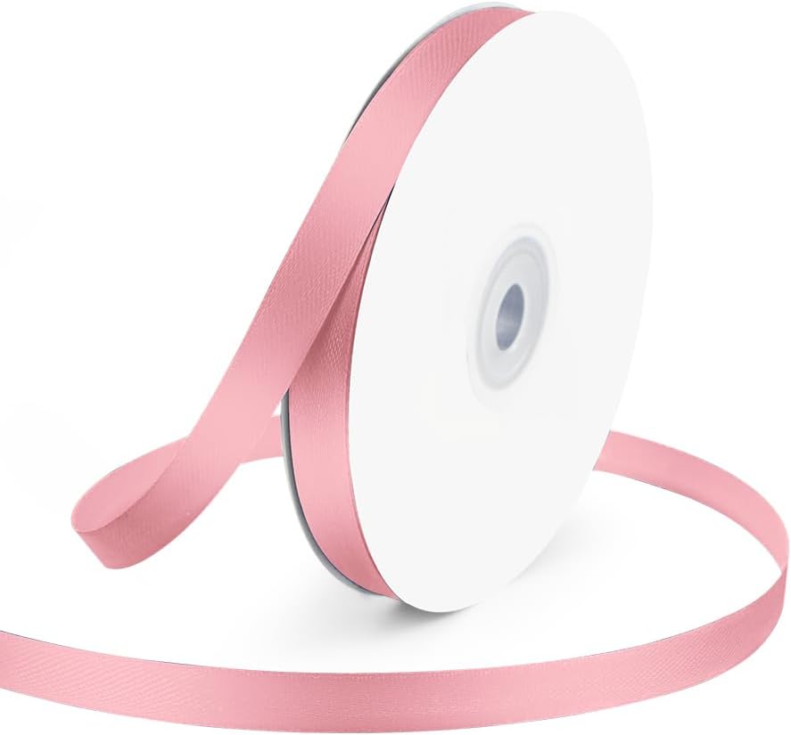 KMER LIFE 3/8" Wide x 50 Yards Pink Satin Ribbon - Perfect for Wedding Decor, Crafts, Gift Wrapping & Other Projects - Crafty Corner