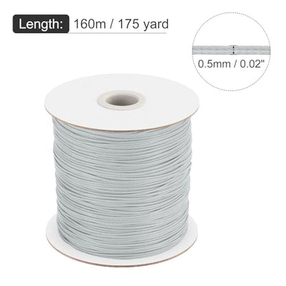 Waxed Cord 0.5mm Waxed Polyester Cord 175 Yard Wax String for Bracelet Making