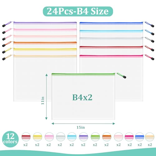 24pcs Mesh Zipper Pouch Bags (9 Count)