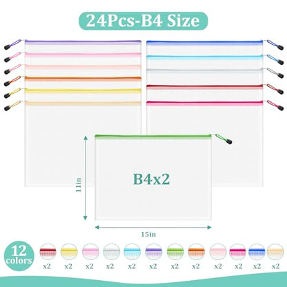 24pcs Mesh Zipper Pouch Bags (9 Count)