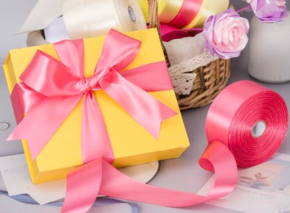 1 1 2 Inch Brink Pink Solid Satin Ribbon for Gift Wrapping