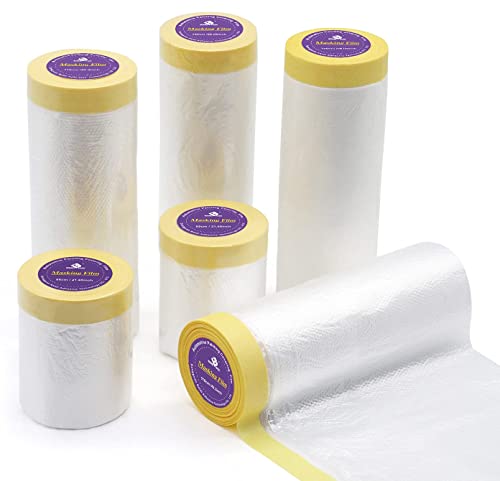 6Rolls Pre Taped Masking Film