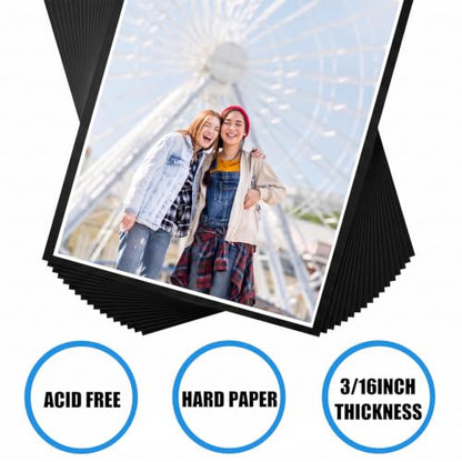 20Pack 12" x 16.5" Black Foam Board with 3