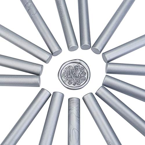 15Pcs Silver Glue Gun Sealing Wax Sticks for Wax Seal Stamp (15 Count)