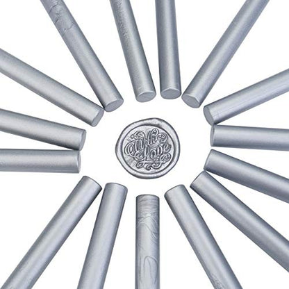 15Pcs Silver Glue Gun Sealing Wax Sticks for Wax Seal Stamp (15 Count)