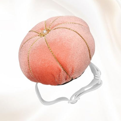 Wrist Pin Cushion Wristband Sewing Pincushion Polyester Pin Holder Wearable Pumpkin Shaped Needles Wristband for Sewing Quilting Needlework DIY Crafts