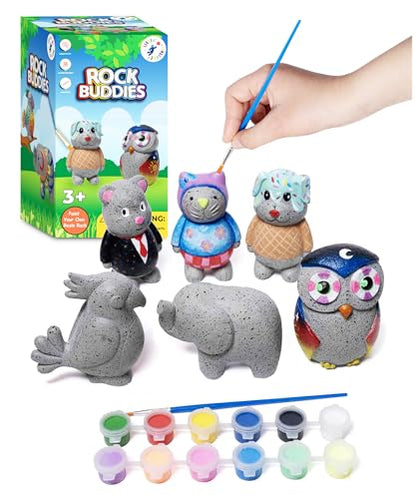 Rock Buddies DIY Resin Shaped Stone Like Material Animal Figures