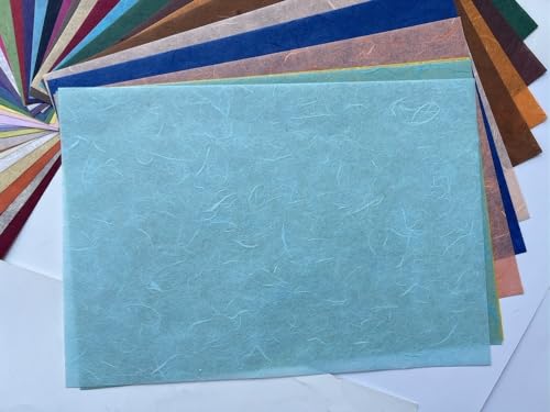 50 Design A4 Natural Fiber Mulberry Tree Mulberry Paper Sheets Art Tissue Washi Paper Design Craft Art Origami Suppliers Card Making Writing Painting 50 Sheets (50 Count)