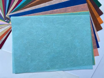50 Design A4 Natural Fiber Mulberry Tree Mulberry Paper Sheets Art Tissue Washi Paper Design Craft Art Origami Suppliers Card Making Writing Painting 50 Sheets (50 Count)