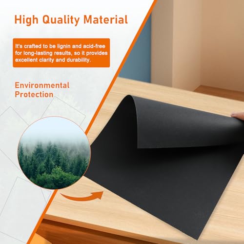 100 Sheets Black Cardstock 8.5 x 11 Printer Paper 75lb (100 Count)