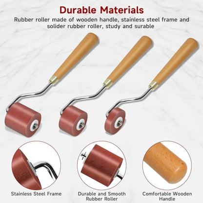 3pcs Rubber Rollers Brayer Brayer Rollers for Crafting