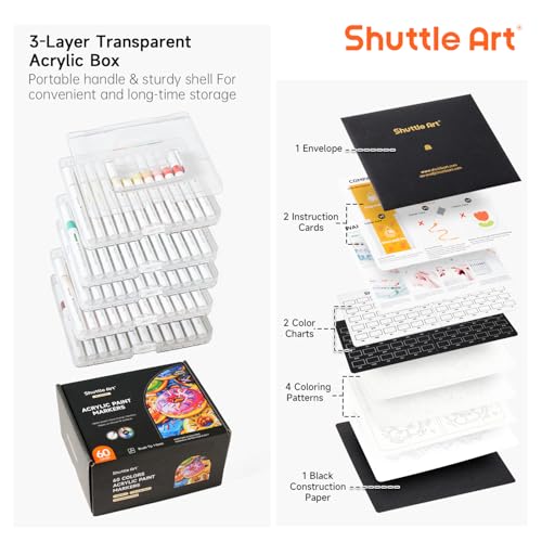 Automatic Ink Control Acrylic Paint Markers (60 Count)