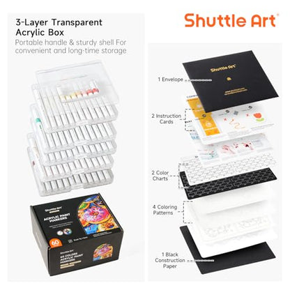 Automatic Ink Control Acrylic Paint Markers (60 Count)