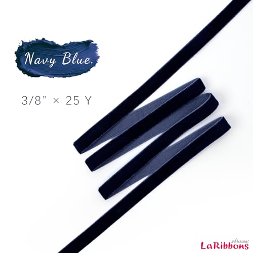 Navy Thin Velvet Ribbon
