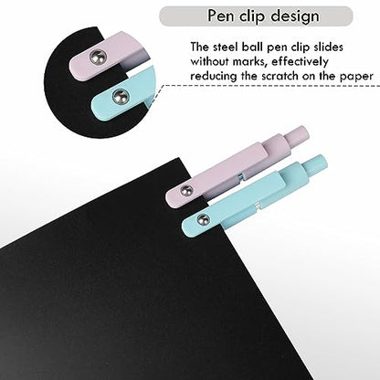 Gel Pens Set 10 Pcs 0.5mm Retractable Quick Dry Black Ink Pens (10 Count)